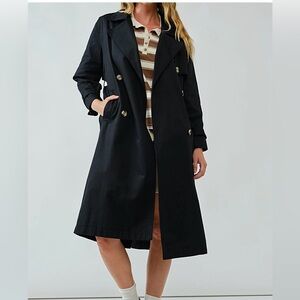 Bagatelle Women's Black Trench Coat size M NWOT